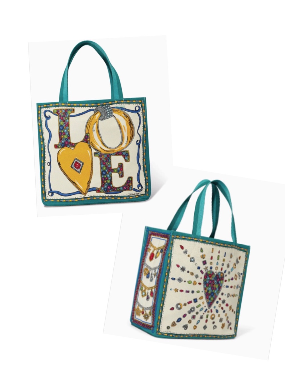 Brighton Charmed Love Canvas Tote Bag NIP